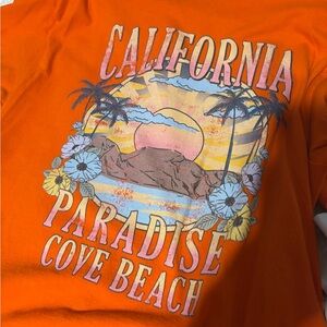 Orange California Paradise Cove Beach T-Shirt